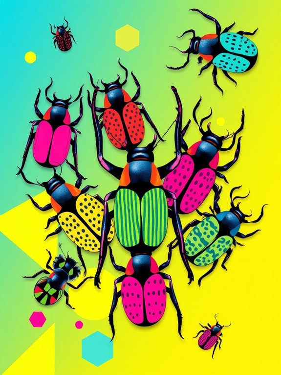 artistic insect geometric designs