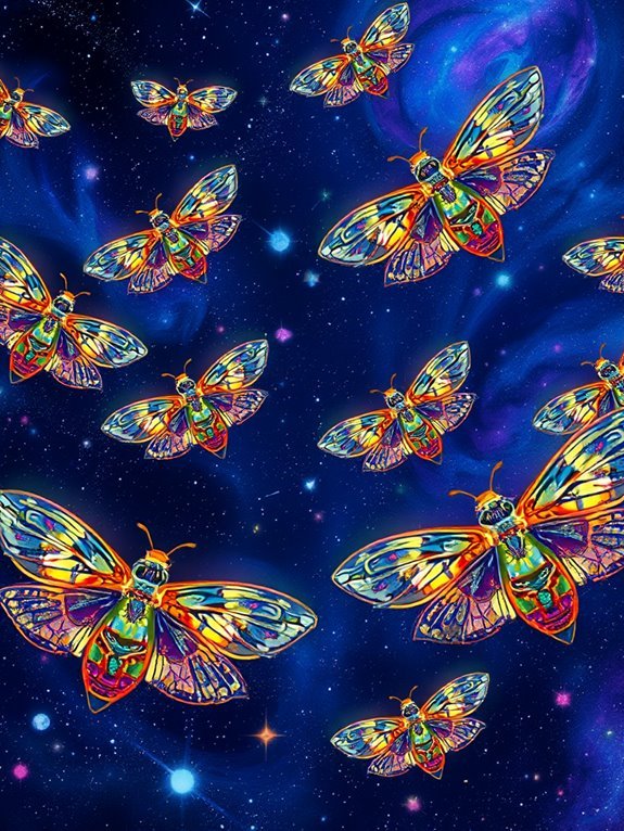 celestial themed cicada artwork