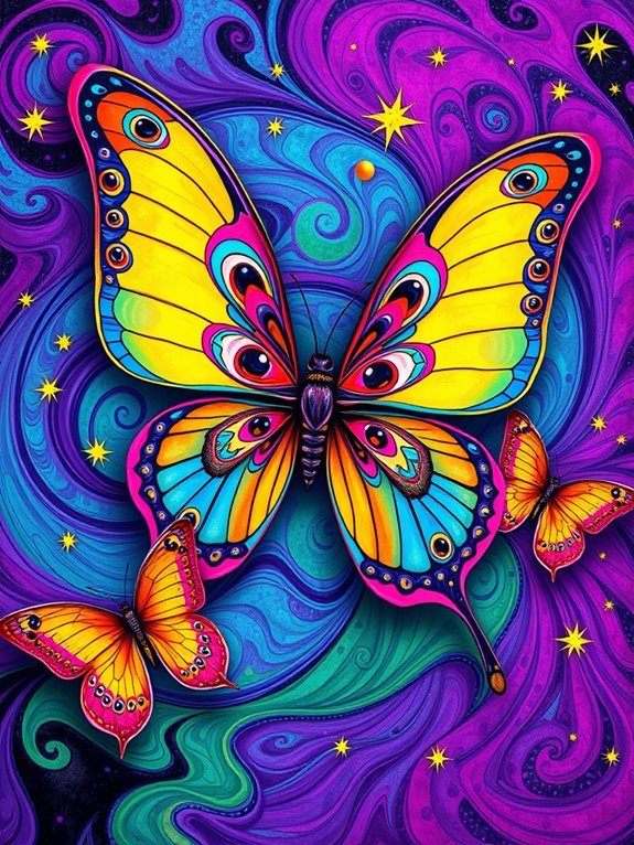 colorful butterfly art collage