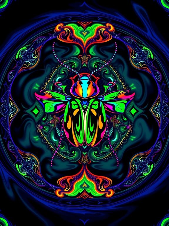 colorful insect pattern art