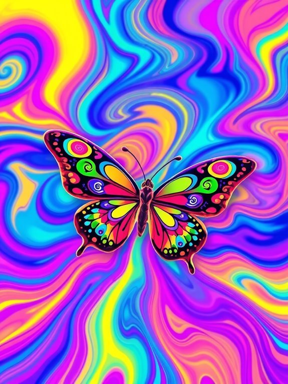 colorful intricate butterfly patterns