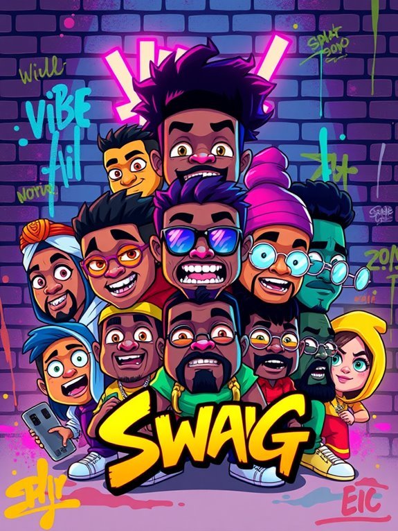 7 Creative Ideas for Cartoon Characters With Diverse Facial Expressions in Swag Art cultural integration and diversity