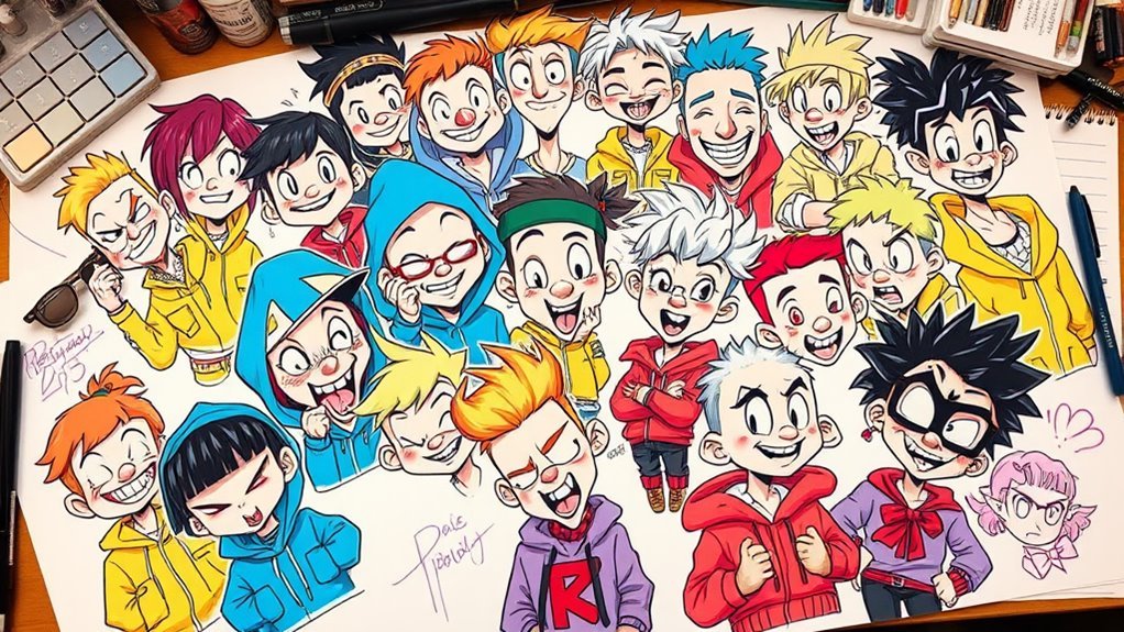7 Creative Ideas for Cartoon Characters With Diverse Facial Expressions in Swag Art diverse cartoon expressions ideas
