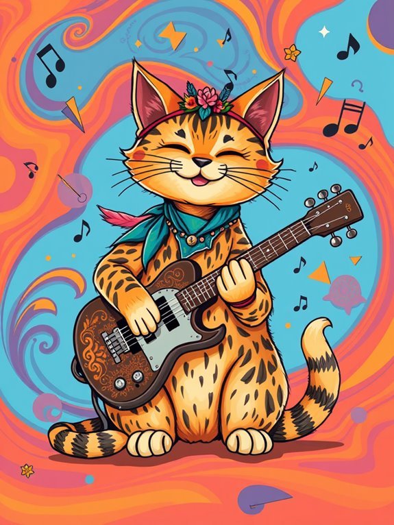 eclectic feline musical vibe