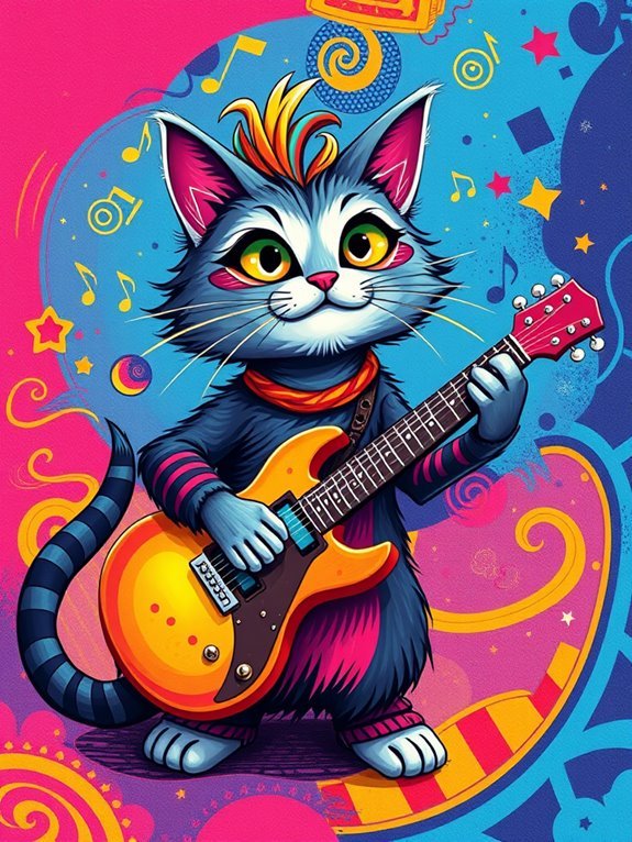 feline rock music icon