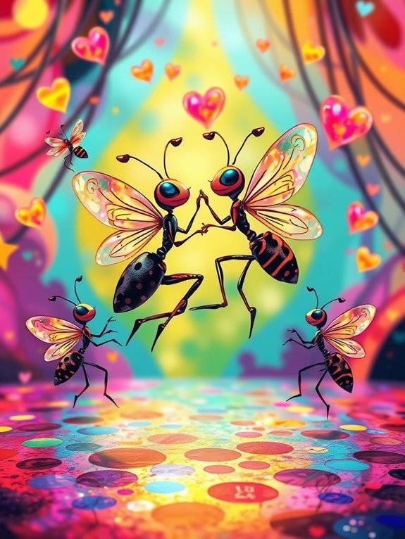 flying love struck ants