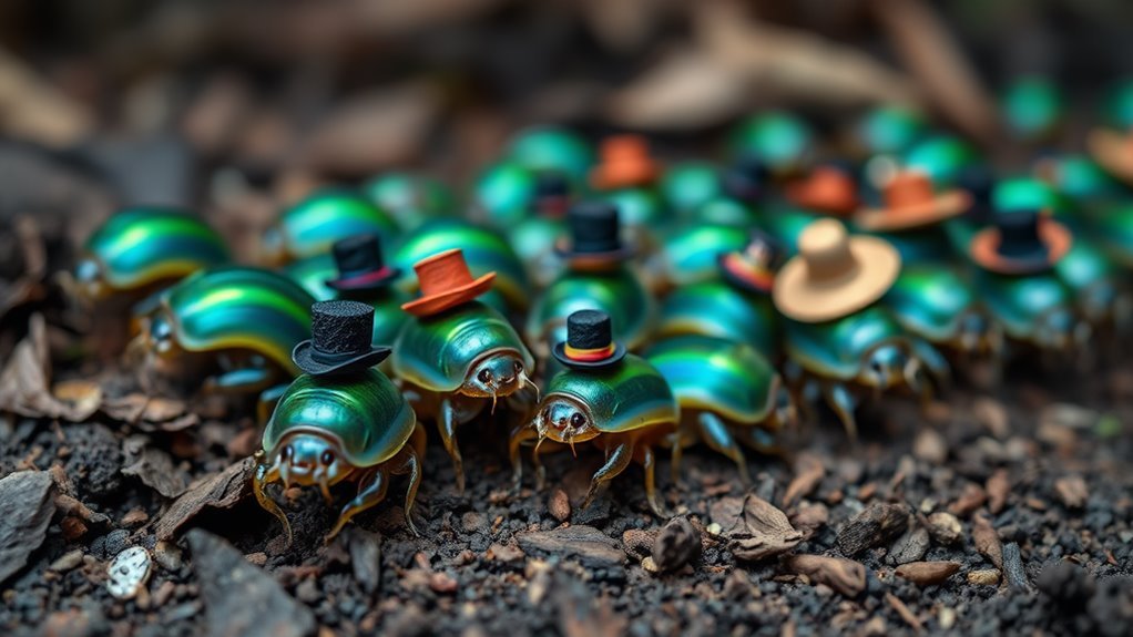 funky isopods in hats