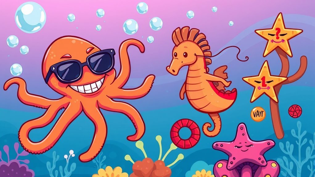 funky underwater adventure cartoons