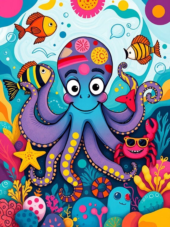 5 Whimsical Cartoon Profile Pics Inspired by Funky Sea Life playful and unique octopus