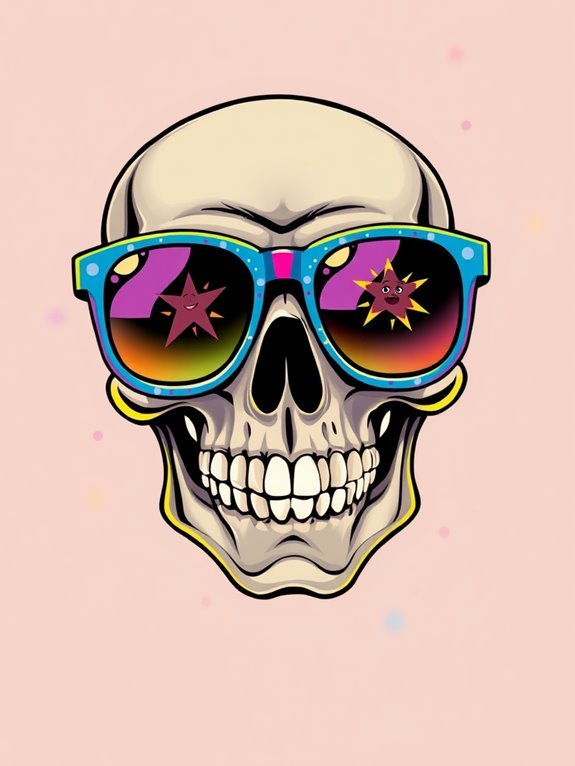 10 Funky Ideas for Drawing a Skull With Glasses and a Cool Smile playful creature design elements