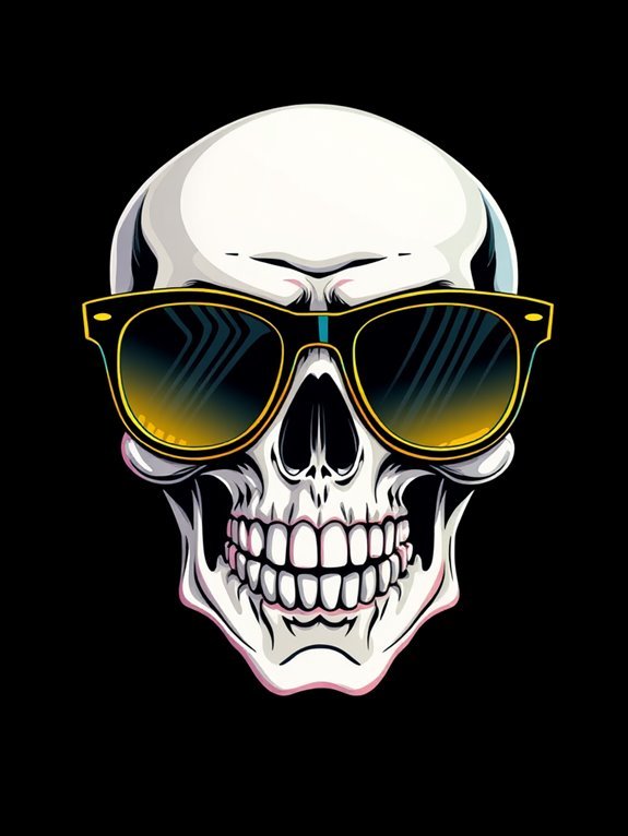 10 Funky Ideas for Drawing a Skull With Glasses and a Cool Smile retro eyewear with flair