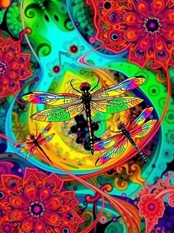 trippy dragonfly aerial dance