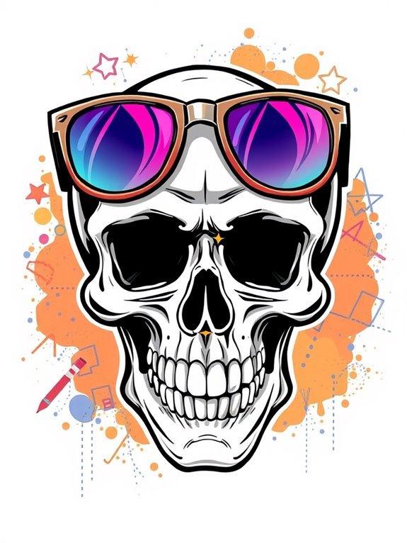 10 Funky Ideas for Drawing a Skull With Glasses and a Cool Smile urban skull graffiti art