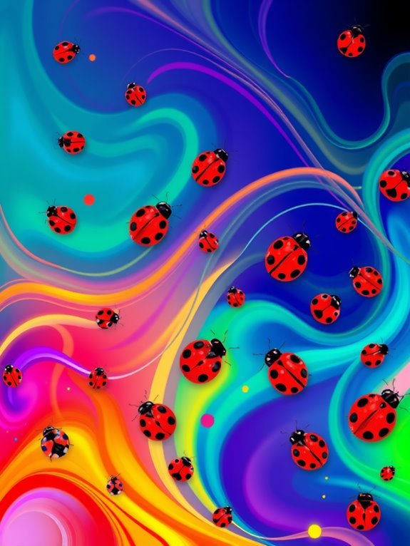 vibrant cosmic ladybug patterns