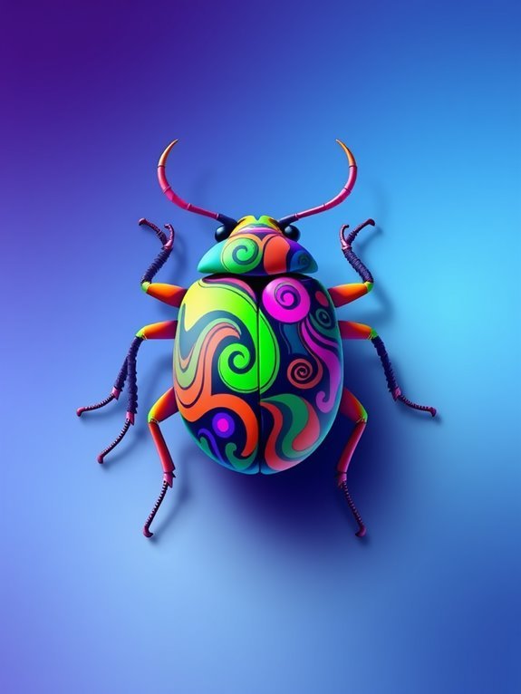 vibrant hues of beetles