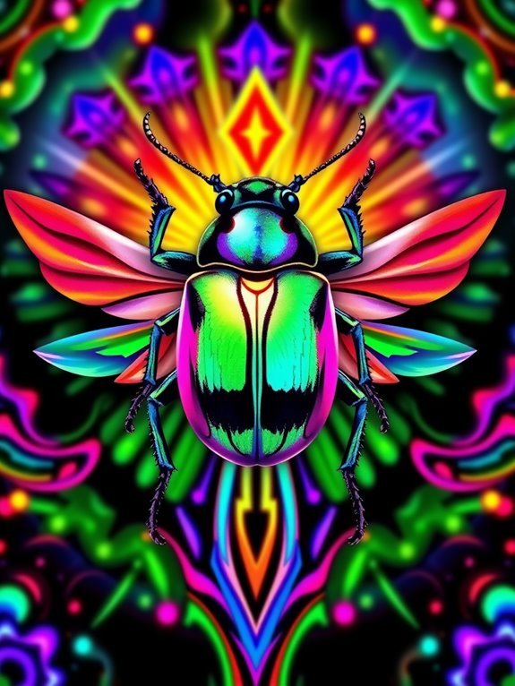 vibrant jewel beetle shine