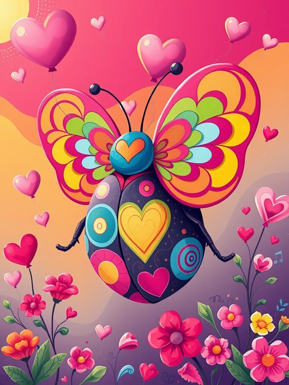 whimsical heart shaped wings