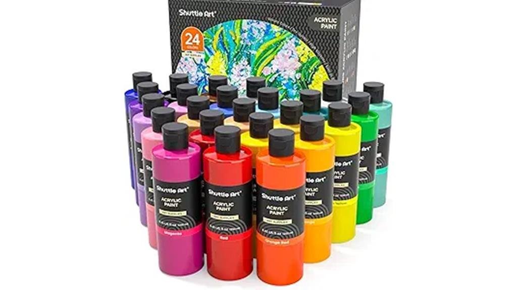 7 Best Acrylic Paint Sets With Medium - Professional Quality & Perfect Coverage 24 colors 250ml acrylic paint