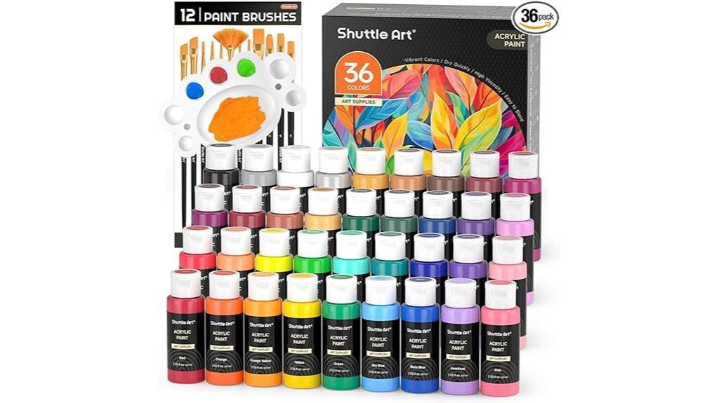 7 Best Acrylic Paint Sets With Medium - Professional Quality & Perfect Coverage 36 color acrylic paint set