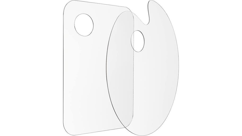 acrylic paint palette with thumb hole