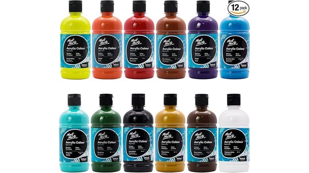 acrylic paint set twelve colors