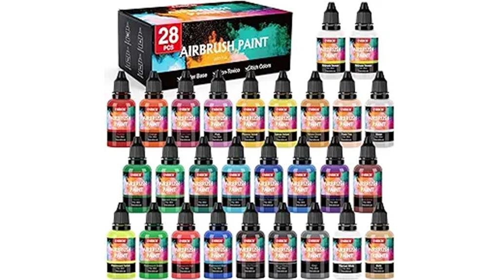 7 Best Acrylic Paints for Airbrush Artists in 2025 - Smooth, Vibrant Results Guaranteed airbrush paint set 26 colors 1 oz