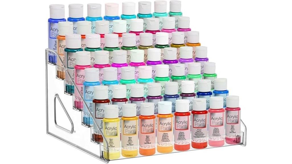 7 Best Storage Solutions for Acrylic Paints - An Artist's Guide clear multi layer paint storage rack