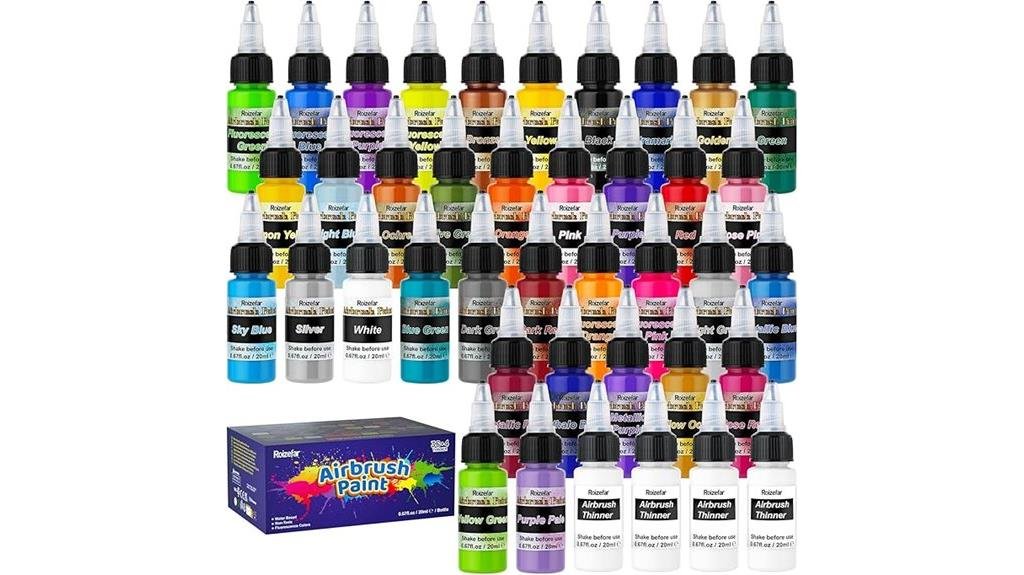 7 Best Acrylic Paints for Airbrush Artists in 2025 - Smooth, Vibrant Results Guaranteed diverse airbrush paint set metallic neon