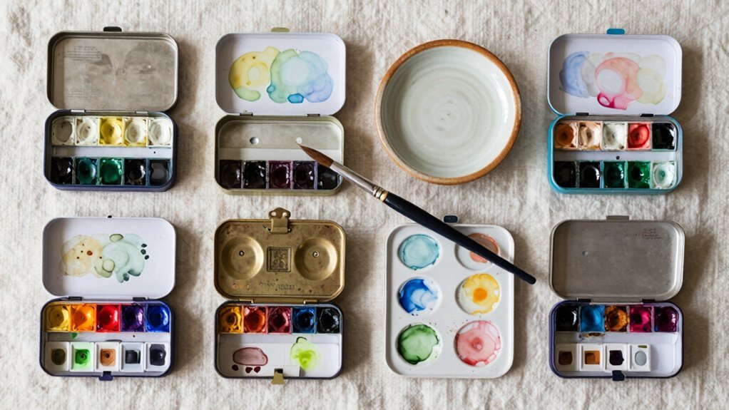 mini watercolor travel palettes